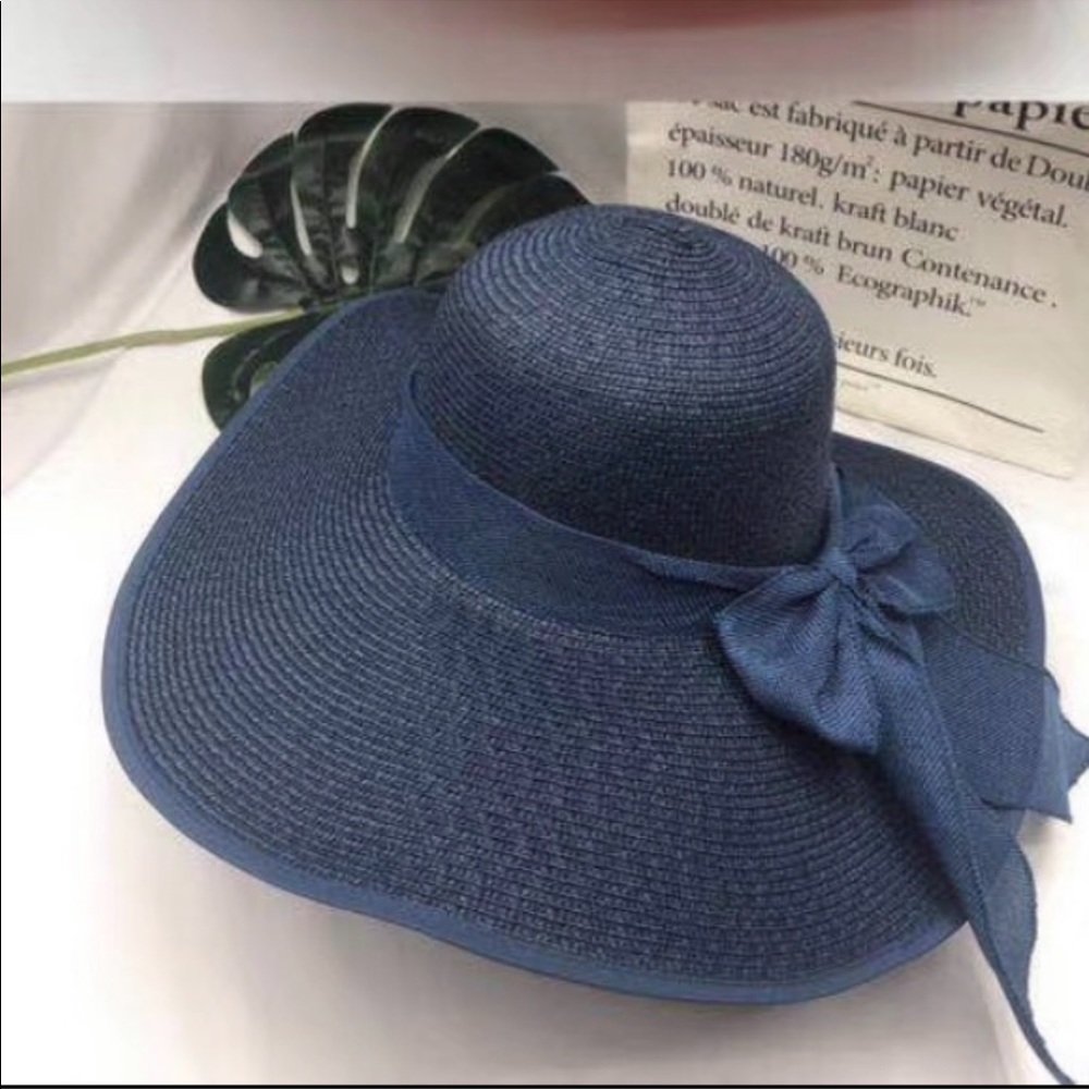 NEW-Soft Straw WideBrim Foldable BurlapBow Sun Hat - Picture 2 of 3